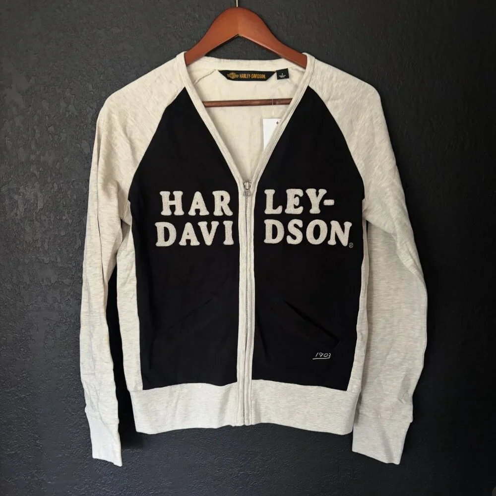 Harley-Davidson - Women's Chain Stitch Colorblocked Cardigan (Size: S) - Picture 3 of 7